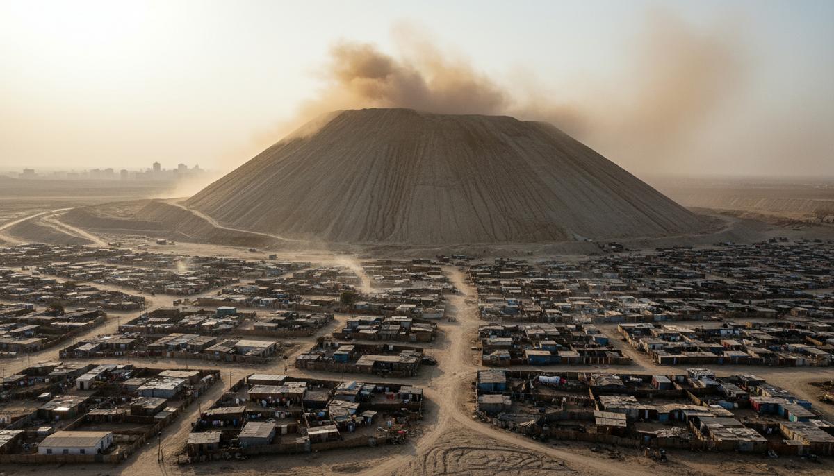Урановое эхо золотой лихорадки: чем опасны отвалы шахт в ЮАР Огромный отвал пустой породы золотого рудника возвышается над жилыми домами в Южной Африке.
