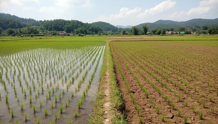 Новый метод выращивания риса: экономия воды и снижение выбросов